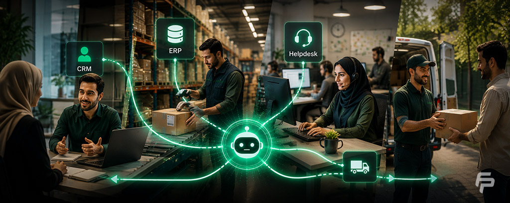 Agentهای سازمانی چگونه با ERP، CRM و Helpdesk کار می‌کنند؟